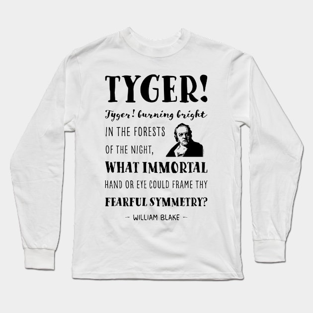 William Blake Tyger Tyger Long Sleeve T-Shirt by VioletAndOberon